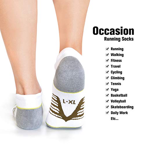 Image of Busy Socks 3 Pack Heavily Cushioned Socks Women No Show, Ultralight Comfort Fit Mesh Ventilating No-show Elite Basketball Volleyball Socks (White, Large)