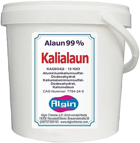 Potassium alum, 1 kg tin, aluminium potassium sulphate dodecahydrate, natural