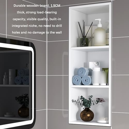 Wodoodporna półka prysznicowa – 30 x 30 x 60 cm, biały organizer na alkohol do łazienki, szamponu i przyborów toaletowych, idealny do wilgotnych pomieszczeń, domu, salonu i gabinetu