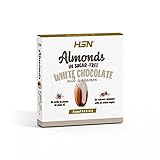 Almendras con Chocolate Blanco Sin Azúcar de HSN | 70 gramos de Snack Saludable Vegetariano, Sin Azúcares Añadidos