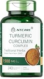 NTCARE Turmeric Curcumin with Black Pepper 1500mg |Joint Support | 240 Capsules | Turmeric Complex Supplement | Non-GMO, Gluten Free