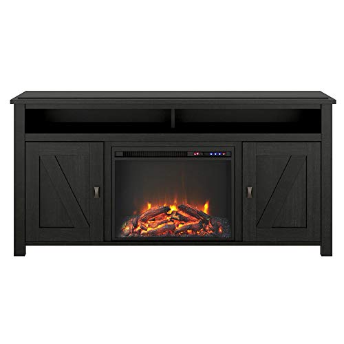 Ameriwood Home Farmington Electric Fireplace Tv Console For Tvs Up To 60", Black Oak #TOP2