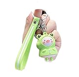 Keyring Raincoat Piglet Keychain Cute Soft Glue Doll Car Keyring Accessories Letter Silicone Leather...