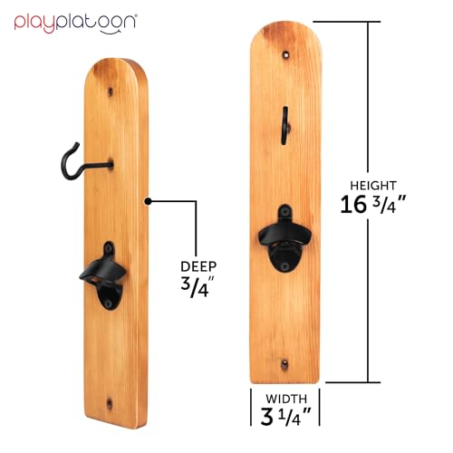 Image of Play Platoon Hook and Ring Toss Bar Game for Adults - Wood Toss Ring Game for Adults - Perfect Home, Basements, & Bar Gifts