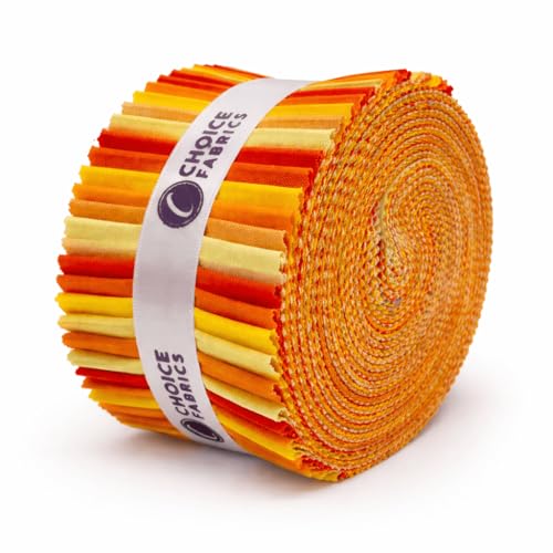 Jelly Roll (20 cuts) - Premium 100% Cotton Quilting Fabric - Designed by Choice Fabrics (Citrus)