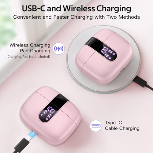 undefined TAGRY Bluetooth Headphones True Wireless Earbuds 60H Playback LED Power Display Earphones with Wireless Charging Case IPX5 Waterproof in-Ear Ear buds with Mic for TV Smart Phone Laptop Computer Sports の商品画像 2