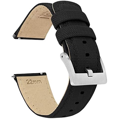 24mm Black BARTON Sailcloth Quick Release Premium Nylon Weave Cover