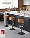 VASAGLE EKHO Collection - 360° Swivel Bar Stool, Height Adjustable Barstool with Storage, Synthetic Leather with Stitching, Mid-Century Modern, Kitchen Bar, Easy Assembly, Caramel Brown