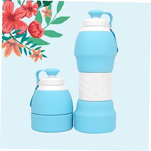 Gourde silicone extensible et flexible bouteille d'eau verte étanche réutilisable de sport
