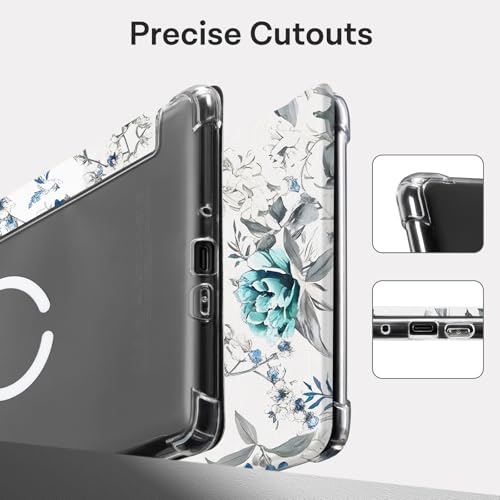 Image of CoBak Magnetic Case for 7 inch Kindle Paperwhite 12th Gen 2024 and Kindle Colorsoft - Compatible with iPhone MagSafe, for Samsung /Belkin /Anker Wireless Charging Pads, Clear Back Cover, Auto Sleep Wake