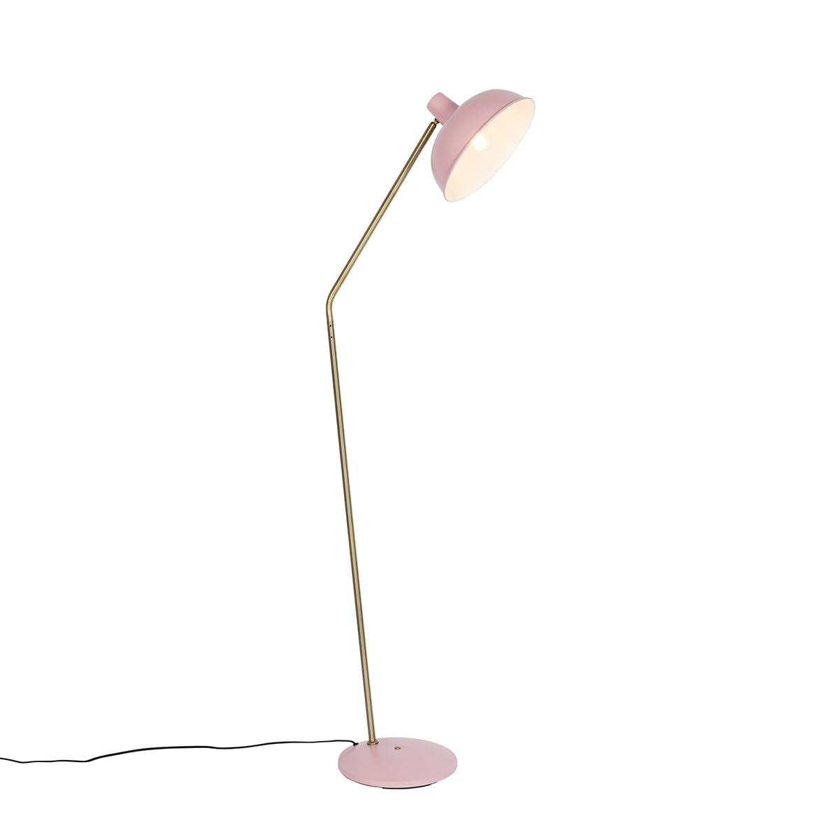 Qazqa Pink - Retro Floor Lamp With Bronze - Milou - Retro - Suitable For Led E27 | 1 Light - Steel Floor Lamp - Suitable For Living Room I Bedroom I