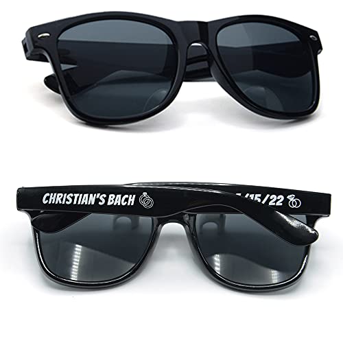 GZLDGIFTS Personalized Sunglasses Bulk Party Favors Adult Gifts Custom Wedding/Bachelor/Birthday/School Graduation/Bridal/Groomman/Company Personalized Party Sunglasses Gifts For Guests (100PC Black)2