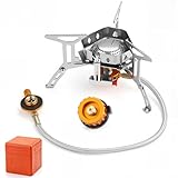 Awroutdoor Camping Gas Portatil, Hornillo Camping Gas, Mini Estufa Plegable De Acero Con Encendido Piezoeléctrico, Estufa De Gas Butano Con Adaptador Para Camping, Picnic, Senderismo (3500W)