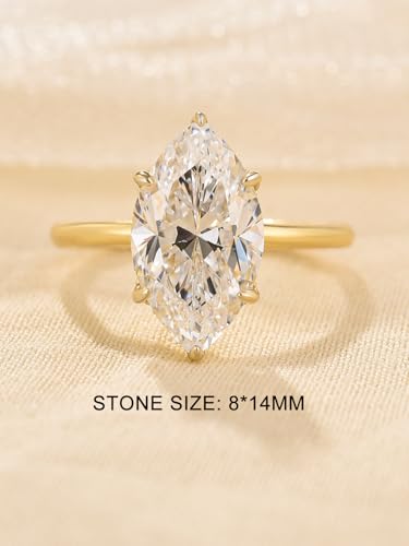 3.5CT Marquise Cut Engagement Ring, AAAAA Grade Cubic Zirconia Promise Ring for Women, S925 Silver Bridal Wedding Jewelry2