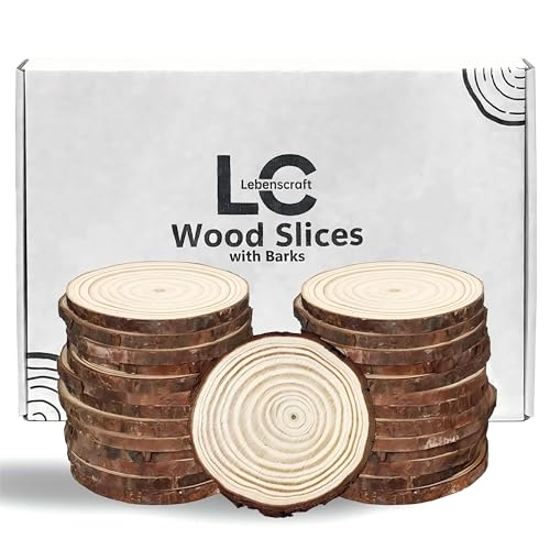 Wood Slices 3 Inch 26 Pcs Wood Discs 2.7-3.2 inches