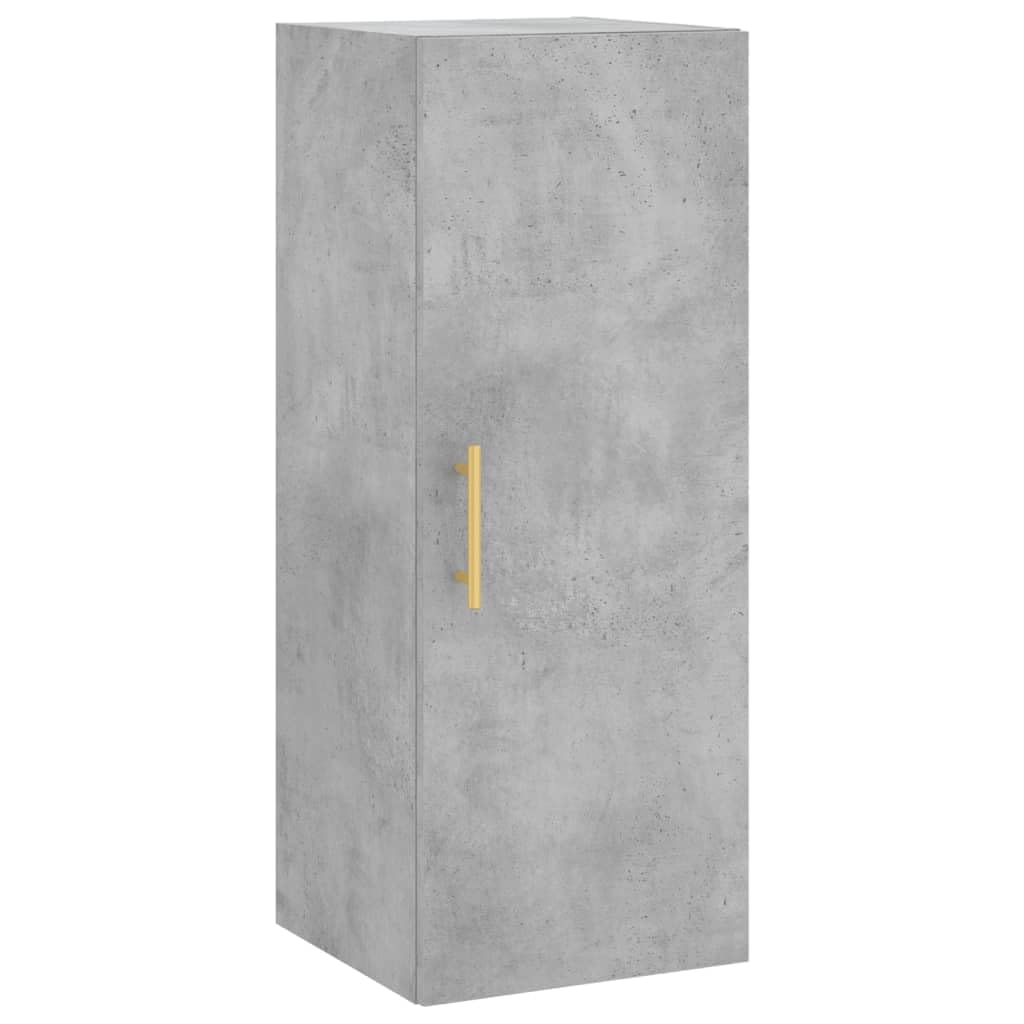 Générique Bufet wysoki szary betonowy 34,5 x 34 x 180 cm, szafka do przechowywania z drewna inżynieryjnego z metalowymi drzwiami i nogami, duża przestrzeń do przechowywania do organizacji codziennych
