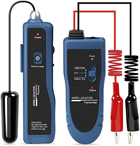 KOLSOL Underground Wire Locator, Cable Tester F02 Pro for Locate Wires, Locate Control Wires Cables Pet Fence Wires, up to 3 Feet Deep 2000 Feet Length, Equiped with Rechargeable 1100mAh Battery