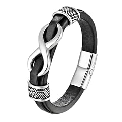 04.Genuine leather & silver infinity