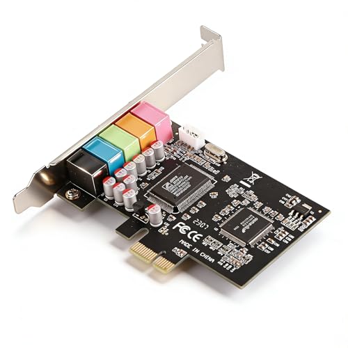 Dpofirs 5.1 Internal PCIe Sound Card, 6 Channel Stereo Desktop Audio Signal Conversion, with Driver CD
