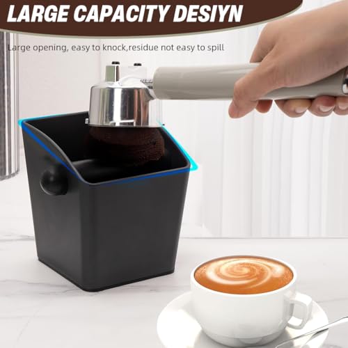 Image of Supvox Knock Box Plastic Coffee Grounds Bin with Cross Bar, Reuseable Coffee Grounds Container Expresso Coffee Machine Supplies Coffee Making Accessories