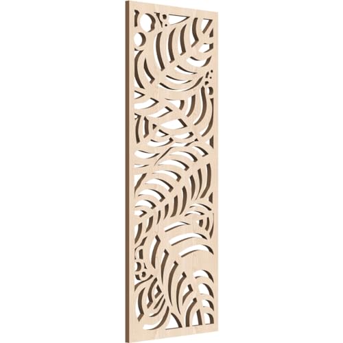 Image of 11 3 /8 inchW x 29 3 /8 inchH x 3 /8 inchT Mills Decorative Fretwork Wood Wall Panels, Red Oak