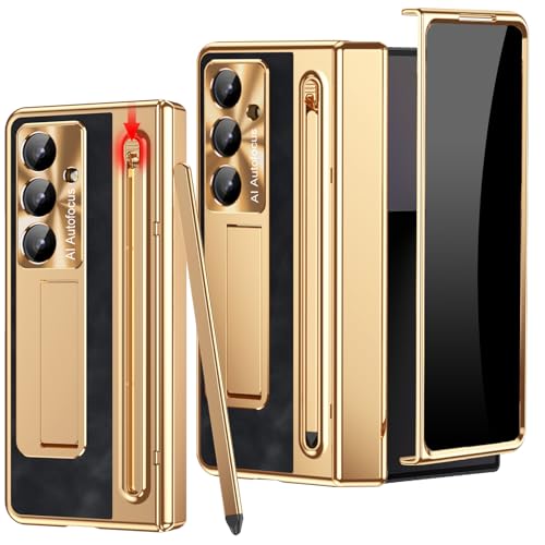 Étui Samsung Galaxy Z Fold 7 en cuir avec porte-stylo et protège-écran