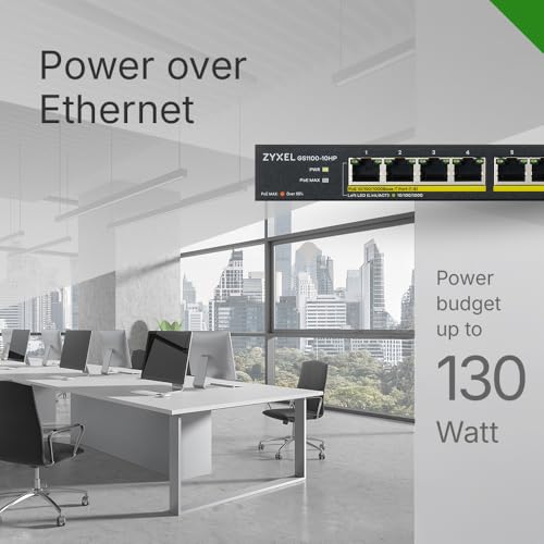 Image of Zyxel 10 Port Network Ethernet Switch | Unmanaged | PoE+ | GS1100-10HP