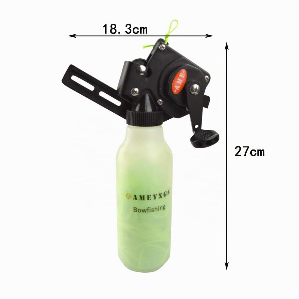 Tiro con L'Arco Bowfishing Reel Mulinello da Pesca con Arco con 40m di Corda da Pesca e 6pcs Frecce da Pesca per Pesci da Caccia con Arco Compound Ricurvo