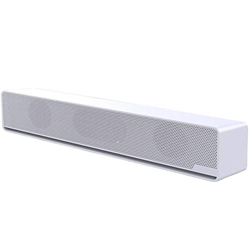 HHUARI Soundbar per TV Mini Altoparlante Bluetooth Senza Fili Suono 12w Alimentato Tramite USB Design Robusto Potente Suono Cristallino Leggero e Robusto,Bianca The New