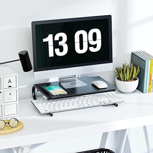 HUANUO Monitor Riser for Desk, Desk Organizer,Laptop Shelf w/Vented for Screen, Computer Stand for PC, Printer, for Home & Office - Thumbnail 2