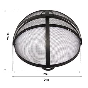 Fire Pit Spark Screen Cover Accessory Easy-Opening Outdoor Backyard Heavy-Duty Round Fire Mesh Screen Guard Hinged Door-24 Inch #TOP2