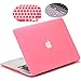 Matte Hard Case for 13-inch MacBook Air, LENTION Clear Plastic Hard Shell for Apple Mac Book Laptop, Matte Finish Case with Rubber Feet, Come with Anti-Dust Port Plugs & Keyboard Cover (Pink)
