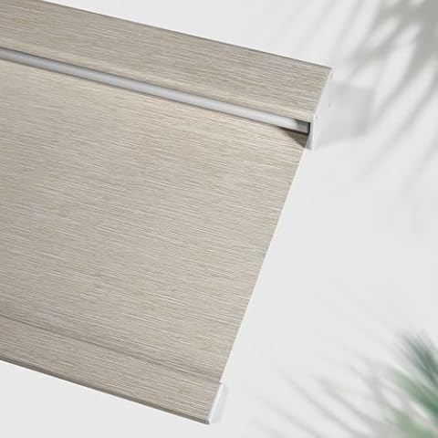 MoDanCeQ Cordless Roller Shades Blackout Blinds for Windows Room Darkening Roller Blinds with Free-Stop System, UV Protection Window Shades Window Blinds for Home and Office, Beige, Custom Size Cover