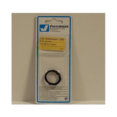 Preisvergleich Produktbild Viessmann 3503 - 2 Glühlampen klar T3 / 4, 2,3 mm