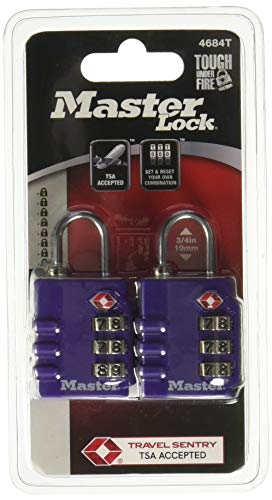 Master Lock 4684T TSA-Accepted Lock Assorted Colors, 2-Pack