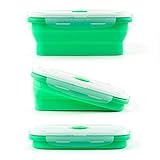 Vremi Silicone Food Storage Containers with BPA Free Airtight Plastic Lids - Set of 4 Small and Large Collapsible Meal Prep Container for Kitchen Lunch Boxes - Microwave and Freezer Safe - Image 5