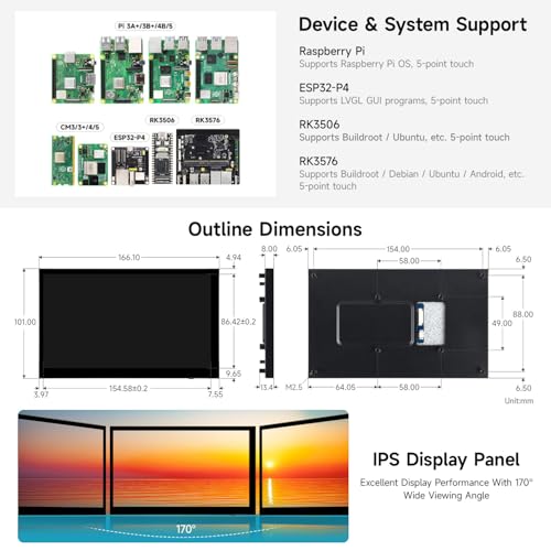 Image of KLAYERS 7-inch DSI Capacitive Touch Display with High-Resolution IPS Panel，Compatible with Raspberry Pi OS