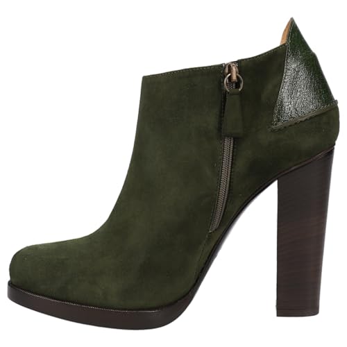 Lucchese Womens Maria Round Toe Platform Casual Boots Ankle High Heel 3" & Up - Green3