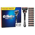 Gillette ProGlide Rasierer für Männer, 1 Nassrasierer Herren + 10 Ersatzklingen, entwickelt für eine gründliche Rasur, mit Gleitstreifen, Geschenk für Männer