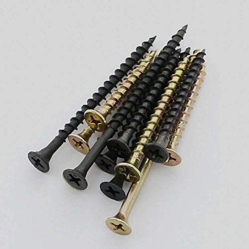 Tornillos autorroscantes M4 x 30 mm cabeza plana Phillips negro zinc 100 pcs miniatura 4