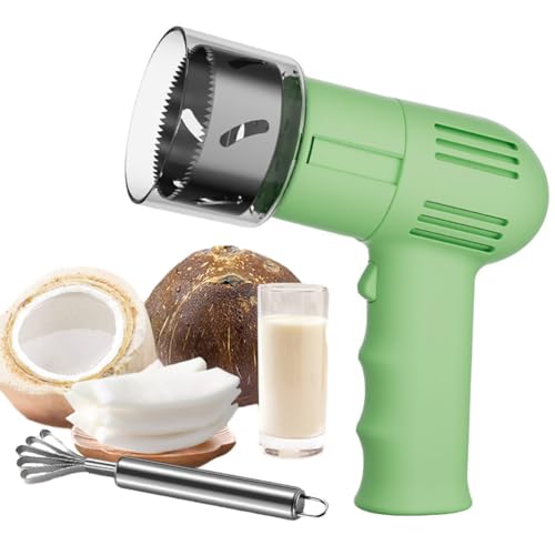 OFNHJK Electric Coconut Opener, Coconut Opener Tool, Portable Reusable Stainless Steel Coconut Punching Tool, Coconut Shell Remover, Easy to Open, for Shop Restaurant Juice green