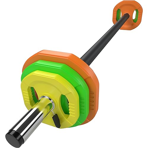 GYM MASTER 20kg Rubber Coated Studio Pump Barbell Weight Set for Aerobic Exercise - Image 4