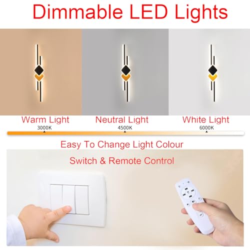Apliques de pared para escaleras y pasillos con luz LED moderna de 65cm 3