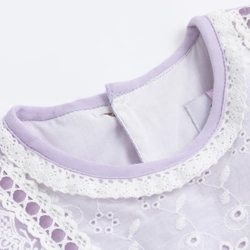 Girl's Summer Dresses, Vintage Purple Heirloom Dress, Puff Sleeve, Light Purple Dress for Girls Kids4