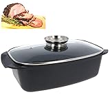 [page_title]-Aluguss Bräter 6 Liter auch für INDUKTION Schmorpfanne Kasserolle inkl. Aromadeckel optimal Gans und Ente