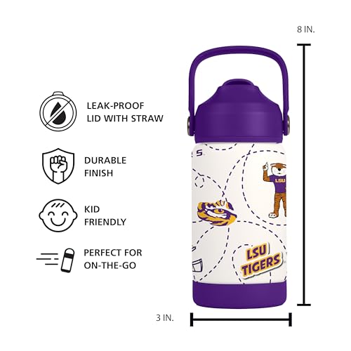 Image of Logo Brands NCAA Mascot Stainless-Steel Kids Bottle -Soft Silicone Mouthpiece, Easy To Carry, Kid-Friendly Design- Great For School & On-The-Go