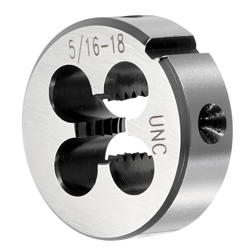 PATIKIL 5/16"-18 UNC Round Threading Die, Right Hand Alloy Steel Machine Thread, Non-Adjustable Repair Screw Cutting Tool for Mild Steel, Copper, Aluminum