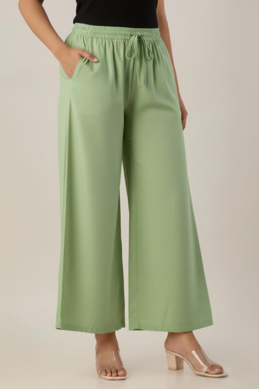 Image of Moirai Super Soft Viscose Rayon Palazzo Pants for Women Relaxed & Regular Fit Solid Palazzo for Women & Girls Casual Ethnic Wear
