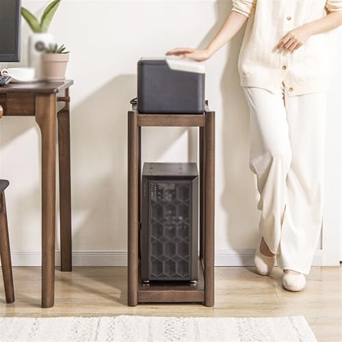 Soporte móvil para CPU de 2 niveles con ruedas invisibles para torre PC, color blanco, tamaño grande miniatura 5