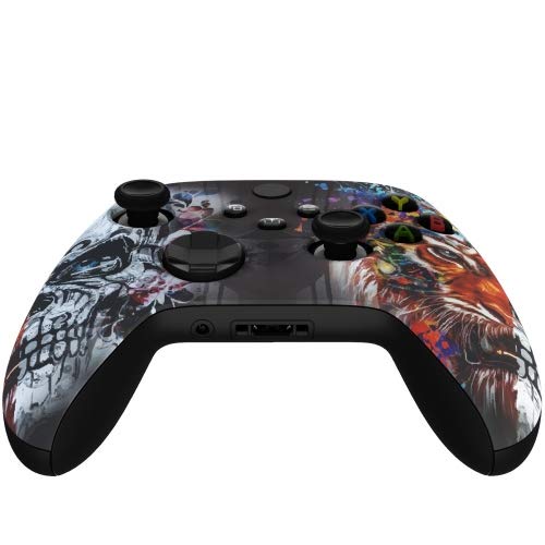 Image of inchTiger Skull inch UN-MODDED Custom Controller compatible with Xbox One X Unique Design (with 3.5 jack)